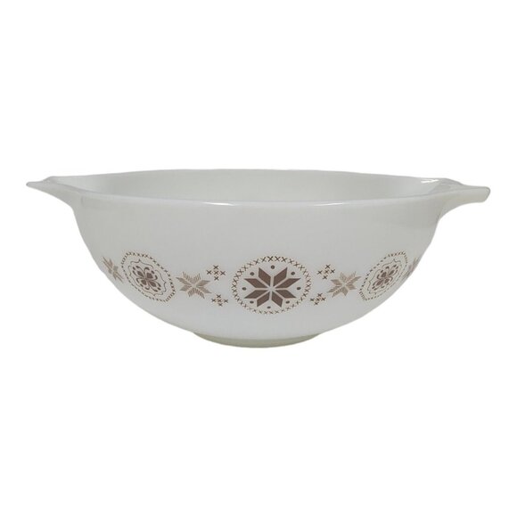 Vtg Pyrex Cinderella Milk Glass Mixing Bowl #444 4 QT Town & Country Pattern - Picture 6 of 12